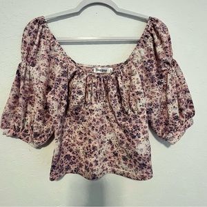 Room Mates Women’s Ladies Floral Pink Cropped Top Size Large
